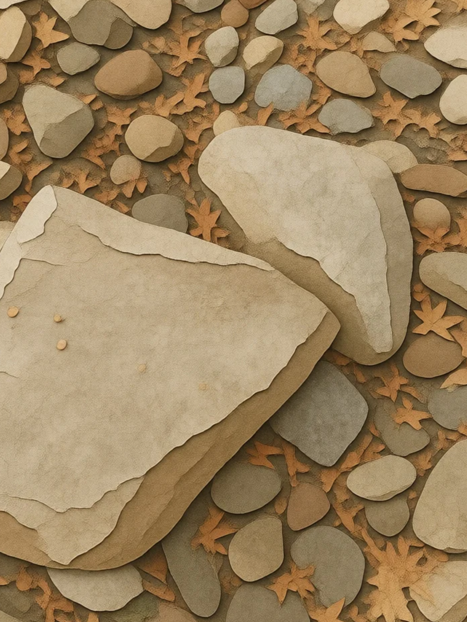 scrapbook version of rocks on the ground
